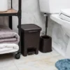 Square Wastepaper Basket And Toilet Brush Set Brown - Mind Reader
