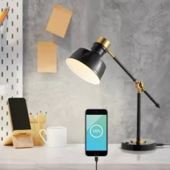 18.5" Allegra Farmhouse Adjustable Cantilever Task Lamp With USB Charging Port (Includes LED Light Bulb) - JONATHAN Y 15 18.5" Allegra Farmhouse Adjustable Cantilever Task Lamp With USB Charging Port (Includes LED Light Bulb) - JONATHAN Y -Chic Household Items GUEST 5a5cd10c 5895 451d abba 50731303b43d