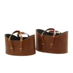 Set Of 2 Leather Storage Baskets - Olivia & May 11 Set Of 2 Leather Storage Baskets - Olivia & May -Chic Household Items GUEST 5a7e71ce e6ae 4adf 9615 714a5be34183