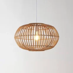 17.5" 1-Light Leo Farmhouse Coastal Rattan LED Pendant Brown - JONATHAN Y -Chic Household Items GUEST 5d12d1d1 2c0e 4d02 81e2 b244a7d6a83f