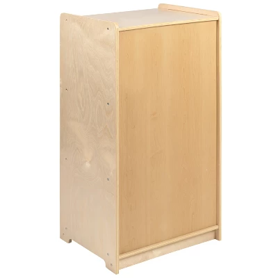 Flash Furniture Wooden 3 Section School Classroom Storage Cabinet For Commercial Or Home Use - Safe, Kid Friendly Design - 36"H (Natural) 5 Flash Furniture Wooden 3 Section School Classroom Storage Cabinet For Commercial Or Home Use - Safe, Kid Friendly Design - 36"H (Natural) - Image 5