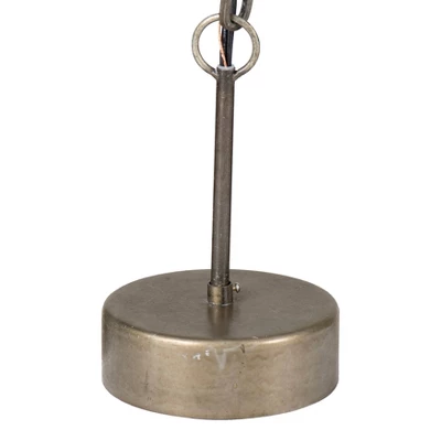 Metal Chandelier With Draped Wood Beads Light Beige - Storied Home 1 Metal Chandelier With Draped Wood Beads Light Beige - Storied Home