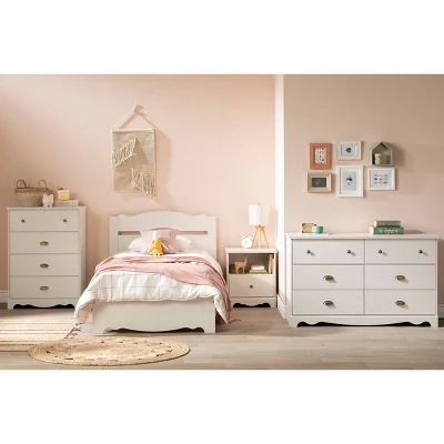 Lyara 1 Drawer Nightstand White Wash - South Shore 2 Lyara 1 Drawer Nightstand White Wash - South Shore - Image 2