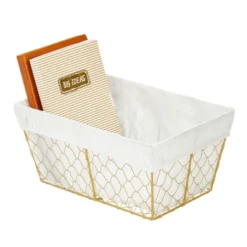 MDesign Medium Chicken Wire Storage Basket, Fabric Liner 11 MDesign Medium Chicken Wire Storage Basket, Fabric Liner -Chic Household Items GUEST 5f2227f9 c938 4505 83a5 ea5c9c421409