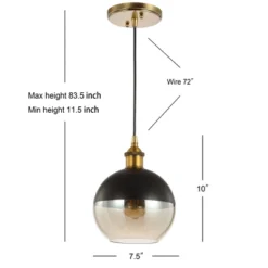 7.5" Metal Adjustable Nixon Drop Globe Pendant (Includes Energy Efficient Light Bulb) Brass - JONATHAN Y -Chic Household Items GUEST 5ffd2267 59c8 4fa1 9949 787c69a6bbf9
