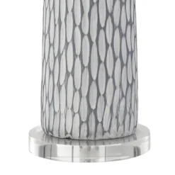 360 Lighting Patrick Modern Coastal Table Lamp With Round Riser 27 1/4" Tall Gray White Wash Ceramic Drum Fabric Shade For Bedroom Living Room Home -Chic Household Items GUEST 6451c3be 9d21 49de bf6c a43fbd1c1d60