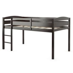 Costway Twin Low Loft Bunk Junior Bed Bedroom Wooden Guard Rail Ladder White/Espresso/Grey 21 Costway Twin Low Loft Bunk Junior Bed Bedroom Wooden Guard Rail Ladder White/Espresso/Grey -Chic Household Items GUEST 64c1da52 8e6e 46f2 8f49 a658bf93b5ad