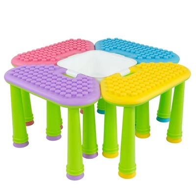 UNiPLAY Indoor/Outdoor Toddler Activity Table Set With 25 Piece Building Blocks 6 UNiPLAY Indoor/Outdoor Toddler Activity Table Set With 25 Piece Building Blocks - Image 6