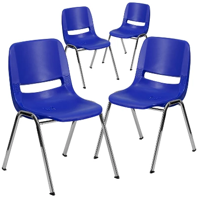 Flash Furniture 4 Pack HERCULES Series 440 Lb. Capacity Kid's Ergonomic Shell Stack Chair With 14" Seat Height 6 Flash Furniture 4 Pack HERCULES Series 440 Lb. Capacity Kid's Ergonomic Shell Stack Chair With 14" Seat Height - Image 6
