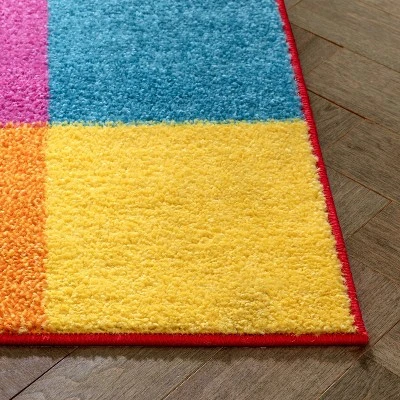 Well Woven Modern Squares Multi Geometric Bright Kids Room Area Rug 3 Well Woven Modern Squares Multi Geometric Bright Kids Room Area Rug - Image 3
