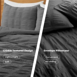 Peace Nest 3 Piece Crinkle Textured Comforter Set