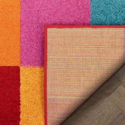 Well Woven Modern Squares Multi Geometric Bright Kids Room Area Rug 5 Well Woven Modern Squares Multi Geometric Bright Kids Room Area Rug - Image 5