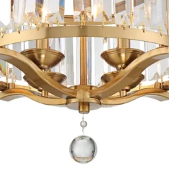 Vienna Full Spectrum Prava Modern Ceiling Light Semi Flush Mount Fixture 16 1/2" Wide Warm Brass 4-Light Crystal Drum For Bedroom Kitchen Living Room -Chic Household Items GUEST 6b88db73 12aa 4882 8448 5436a3754219