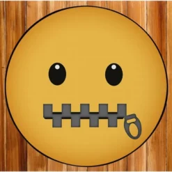 Deerlux Emoji Style Round Funny Smiley Face Kids Area Rug, Lip Sealed Emoji Rug -Chic Household Items GUEST 6c870434 2e5f 4b82 8016 a98db438aec5