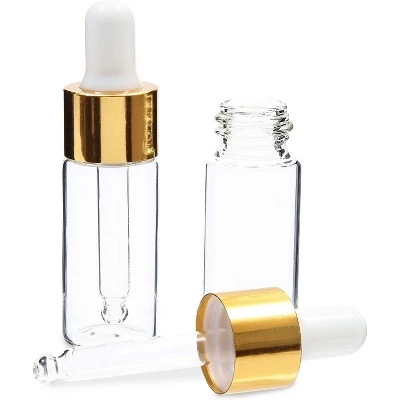 Juvale 24-Pack Clear Glass Tincture Bottles With Dropper, Mini Eye Dropper Bottles For Essential Oils, Travel Aromatherapy Perfume, Gold, 10ml 1 Juvale 24-Pack Clear Glass Tincture Bottles With Dropper, Mini Eye Dropper Bottles For Essential Oils, Travel Aromatherapy Perfume, Gold, 10ml