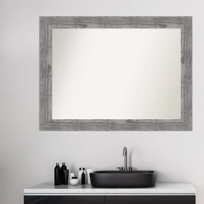 44" X 33" Non-Beveled Bridge Wood Bathroom Wall Mirror Gray - Amanti Art 8 44" X 33" Non-Beveled Bridge Wood Bathroom Wall Mirror Gray - Amanti Art - Image 8