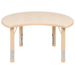 Emma And Oliver 25.125"W X 35.5"L Crescent Natural Plastic Adjustable Activity Table-Seats 4 14 Emma And Oliver 25.125"W X 35.5"L Crescent Natural Plastic Adjustable Activity Table-Seats 4 -Chic Household Items GUEST 7640befe 3896 4740 945f 8b8e6b5fb563 1