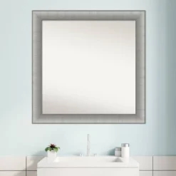 31" X 31" Non-Beveled Elegant Bathroom Wall Mirror Brushed Pewter - Amanti Art 15 31" X 31" Non-Beveled Elegant Bathroom Wall Mirror Brushed Pewter - Amanti Art -Chic Household Items GUEST 7753fc46 685e 4ca1 9a96 9fa816fea56f