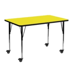 Flash Furniture Mobile 24''W X 48''L Rectangular HP Laminate Activity Table - Standard Height Adjustable Legs -Chic Household Items GUEST 79abf887 5fa3 458a 82da 1f6fd8d3fcfd