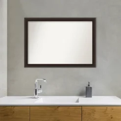 40" X 28" Non-Beveled Romano Espresso Narrow Wood Bathroom Wall Mirror - Amanti Art 15 40" X 28" Non-Beveled Romano Espresso Narrow Wood Bathroom Wall Mirror - Amanti Art -Chic Household Items GUEST 806109b0 482d 4522 9d0f d7e7705b957c