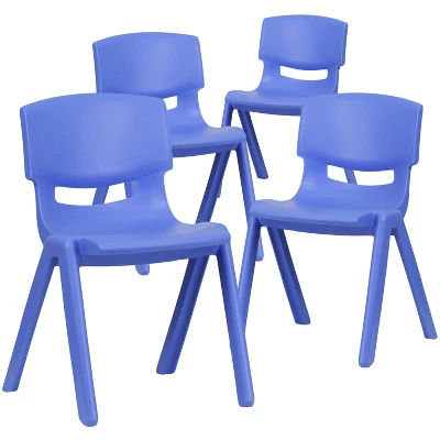 Emma And Oliver 4 Pack Plastic Stackable K-2 School Chair With 13.25"H Seat 11 Emma And Oliver 4 Pack Plastic Stackable K-2 School Chair With 13.25"H Seat - Image 11