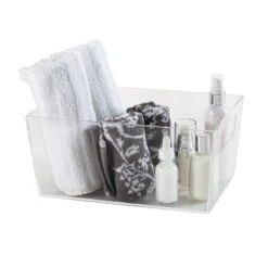Simplify 11.5" X 5.25" X 7.5" Medium Storage Bin Clear