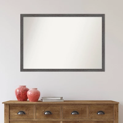 38" X 26" Non-Beveled Pinstripe Plank Gray Thin Bathroom Wall Mirror - Amanti Art 5 38" X 26" Non-Beveled Pinstripe Plank Gray Thin Bathroom Wall Mirror - Amanti Art - Image 5