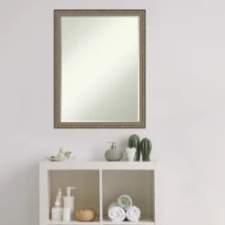 Amanti Art Parisian Silver Petite Bevel Wood Bathroom Wall Mirror 26 X 20 In. -Chic Household Items GUEST 848952c6 0b6c 488f 8fe9 7185ec240555
