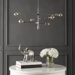36" 6-Light Atlas Modern Vintage Iron Arm-Adjustable LED Chandelier Chrome - JONATHAN Y 17 36" 6-Light Atlas Modern Vintage Iron Arm-Adjustable LED Chandelier Chrome - JONATHAN Y -Chic Household Items GUEST 8921b2fb 4ac9 4bad b9f8 9c028274fc6c