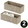 MDesign Natural Woven Water Hyacinth Bathroom Storage Organizer Basket