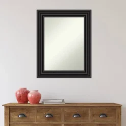 24" X 30" Non-Beveled Colonial Bathroom Wall Mirror Black - Amanti Art -Chic Household Items GUEST 8c3bc3d2 848b 4703 b4e6 584a6c1dbcb0