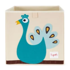 3 Sprouts Large 13 Inch Square Children's Foldable Fabric Storage Cube Organizer Box Soft Toy Bin 2 Piece Bundle With Blue Cat, Blue Peacock Designs 7 3 Sprouts Large 13 Inch Square Children's Foldable Fabric Storage Cube Organizer Box Soft Toy Bin 2 Piece Bundle With Blue Cat, Blue Peacock Designs -Chic Household Items GUEST 8da91e64 9f90 4823 a0db 3f257e6697d5