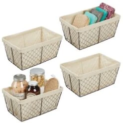 MDesign Medium Chicken Wire Storage Basket, Fabric Liner 12 MDesign Medium Chicken Wire Storage Basket, Fabric Liner -Chic Household Items GUEST 8ffb7b12 a2e7 42dd 9b04 b4e5e999b490