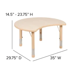 Emma And Oliver 25.125"W X 35.5"L Crescent Natural Plastic Adjustable Activity Table-Seats 4 10 Emma And Oliver 25.125"W X 35.5"L Crescent Natural Plastic Adjustable Activity Table-Seats 4 -Chic Household Items GUEST 908ddeeb 98e1 4d97 a4a3 0241e1b63ec4 1