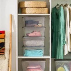 IRIS 8pk 4.25 Gallon Snap Top Plastic Storage Box Clear With Gray Lid