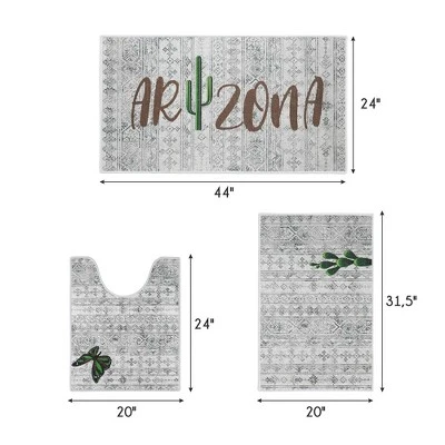 Bathroom Rugs 3 Piece Set - Non-Slip Ultra Thin Bath Rugs For Bathroom Floor 3 Bathroom Rugs 3 Piece Set - Non-Slip Ultra Thin Bath Rugs For Bathroom Floor - Image 3
