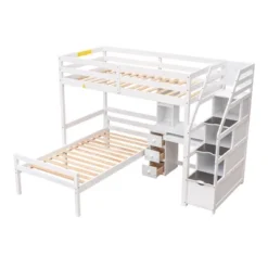 Twin Size Loft Bed With Separate Bed, Staircase For Storage, Desk, Shelves And Drawers - ModernLuxe 16 Twin Size Loft Bed With Separate Bed, Staircase For Storage, Desk, Shelves And Drawers - ModernLuxe -Chic Household Items GUEST 948bcdde 5b4b 4aad a407 fcb91ca3d239