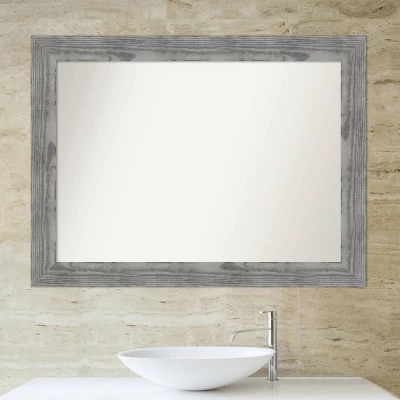 44" X 33" Non-Beveled Bridge Wood Bathroom Wall Mirror Gray - Amanti Art 5 44" X 33" Non-Beveled Bridge Wood Bathroom Wall Mirror Gray - Amanti Art - Image 5