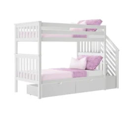 Max & Lily Twin Over Twin Staircase Bunk Bed With Storage Drawers 13 Max & Lily Twin Over Twin Staircase Bunk Bed With Storage Drawers -Chic Household Items GUEST 96e89ed8 f524 49a9 90e4 24eaa86fd4c1