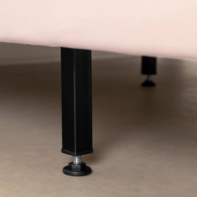 Maliza Upholstered Complete Platform Bed Pale Pink - South Shore 2 Maliza Upholstered Complete Platform Bed Pale Pink - South Shore - Image 2