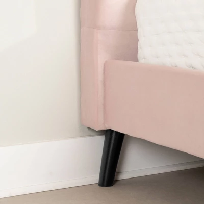Maliza Upholstered Complete Platform Bed Pale Pink - South Shore 6 Maliza Upholstered Complete Platform Bed Pale Pink - South Shore - Image 6