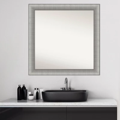 31" X 31" Non-Beveled Elegant Bathroom Wall Mirror Brushed Pewter - Amanti Art 7 31" X 31" Non-Beveled Elegant Bathroom Wall Mirror Brushed Pewter - Amanti Art - Image 7