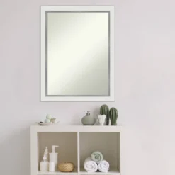 21" X 27" Non-Beveled Eva Narrow Bathroom Wall Mirror Gold - Amanti Art -Chic Household Items GUEST a511413d 17d9 4f34 9104 e6fbc635b7c8