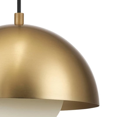 Amelia 1-Light Matte Brass Plug-In Pendant Lighting With Frosted Glass Shade - Globe Electric 2 Amelia 1-Light Matte Brass Plug-In Pendant Lighting With Frosted Glass Shade - Globe Electric - Image 2