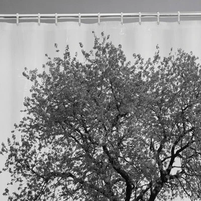 13pc Arbor PEVA Shower Curtain And Rings Set Black - Zenna Home 4 13pc Arbor PEVA Shower Curtain And Rings Set Black - Zenna Home - Image 4