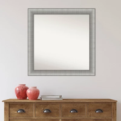 31" X 31" Non-Beveled Elegant Bathroom Wall Mirror Brushed Pewter - Amanti Art 6 31" X 31" Non-Beveled Elegant Bathroom Wall Mirror Brushed Pewter - Amanti Art - Image 6
