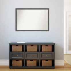 38" X 26" Non-Beveled Pinstripe Plank Gray Thin Bathroom Wall Mirror - Amanti Art 11 38" X 26" Non-Beveled Pinstripe Plank Gray Thin Bathroom Wall Mirror - Amanti Art -Chic Household Items GUEST a867fe96 2e8b 44eb 836b a52d6bd26c59