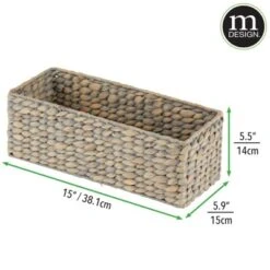 MDesign Natural Woven Water Hyacinth Bathroom Storage Organizer Basket -Chic Household Items GUEST a89f1c04 257b 453d 92e2 91895a768fef