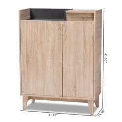 Fella Two-Tone Oak And Entryway Shoe Cabinet With Lift Top Storage Compartment Brown - Baxton Studio 12 Fella Two-Tone Oak And Entryway Shoe Cabinet With Lift Top Storage Compartment Brown - Baxton Studio -Chic Household Items GUEST a929ae74 2c54 4797 8b44 733a2d5c8a47