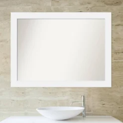43" X 32" Non-Beveled Corvino Wood Bathroom Wall Mirror White - Amanti Art 11 43" X 32" Non-Beveled Corvino Wood Bathroom Wall Mirror White - Amanti Art -Chic Household Items GUEST aada4e2a 5297 4bda 980f f529cf14fbdd